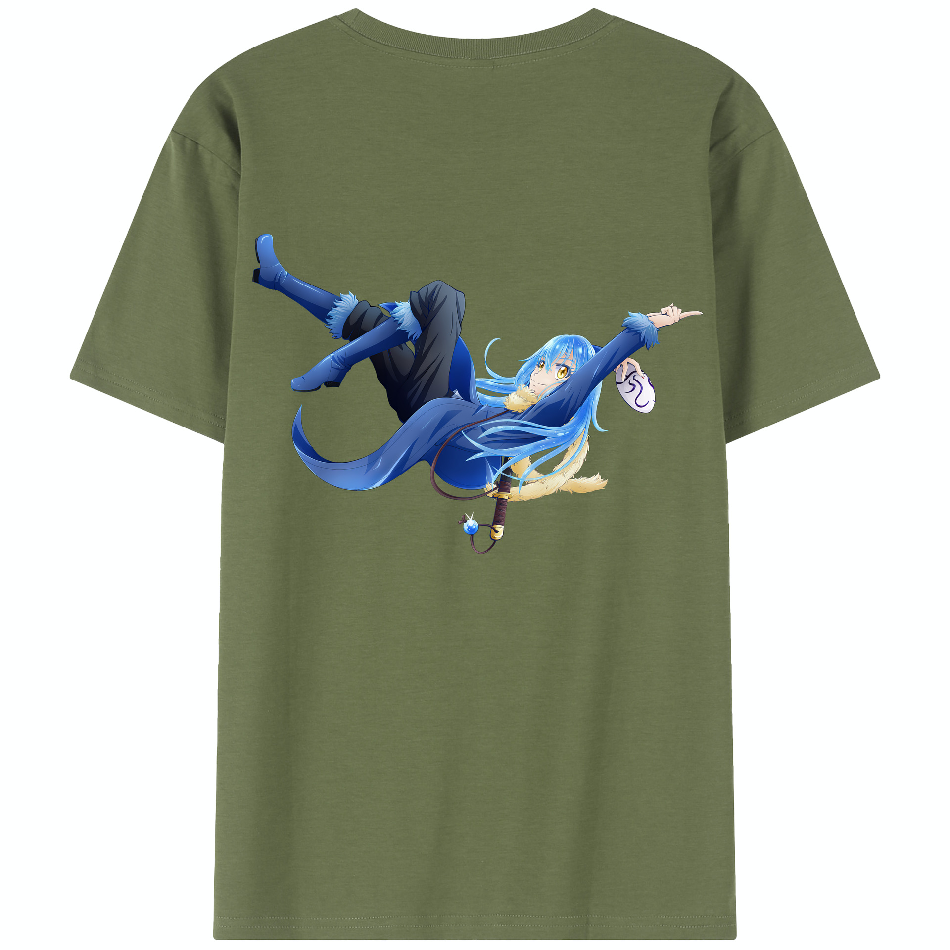 （画像用） 転スラ Regarding Reincarnated to Slime 綿100％半袖Tシャツ（背面プリント）